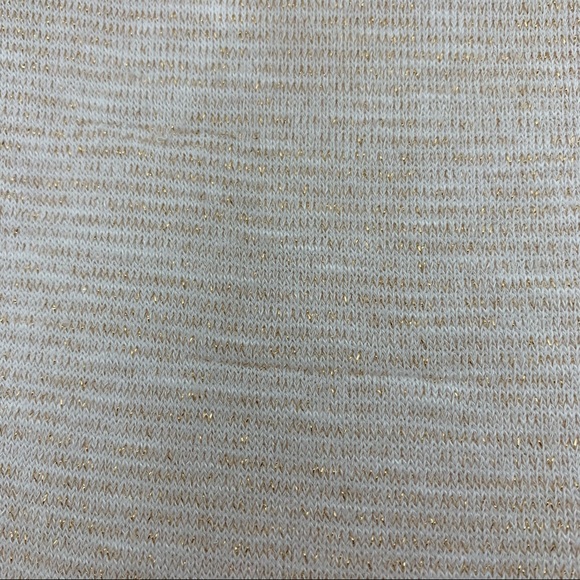 Free People Gold Metallic Fleck Ivory Lightweight Knit Cowl Neck Sweater Size XS - Picture 6 of 15